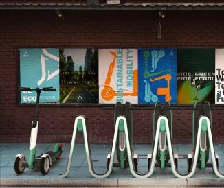 Ecool Shared Scooter Uses Foot Folding, Modular Parts and Charging Rails