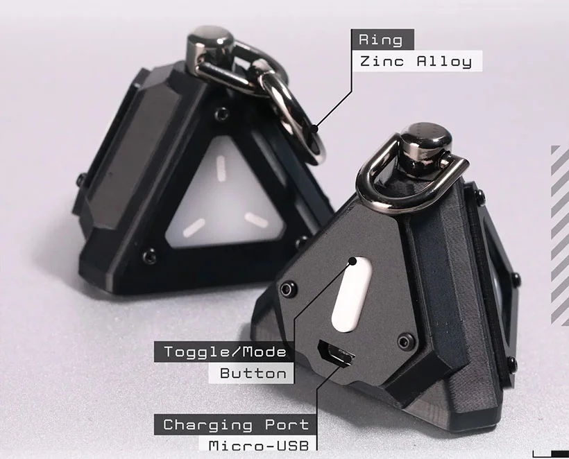 Pod Node6 Multicolor LED Triangular Keychain