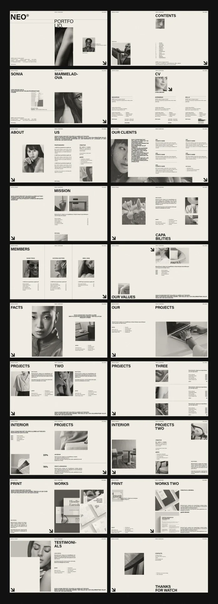 RedGiant’s 20-Page InDesign Portfolio Template Builds Every Slide on One Grid