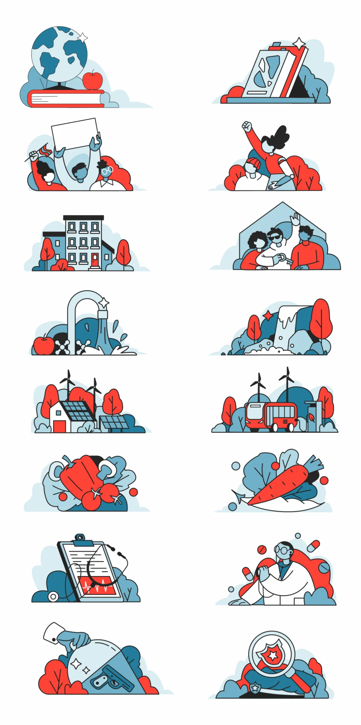 Important, Not Important’s Illustration System Grows from Icons to Editorial Scenes