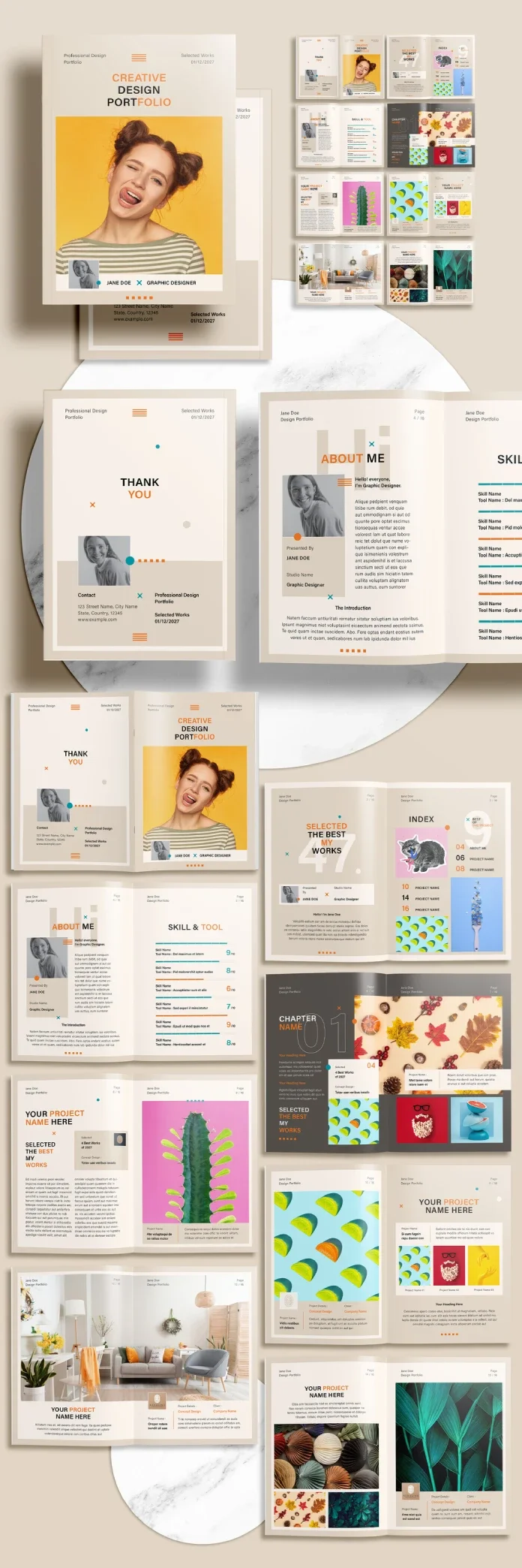Adobe InDesign Portfolio Brochure Template by Sirisako