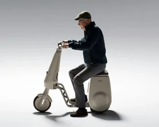 WIMO Scooter Concept Combines Riding, Walking Support and Follow Along Cargo