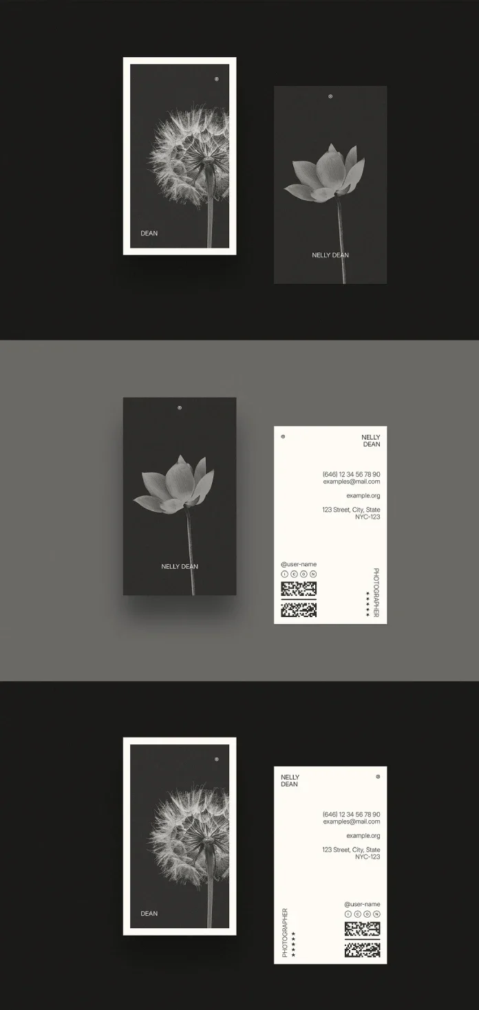 RedGiant’s Vertical Business Card Template Gives the Back a Clear Design Role