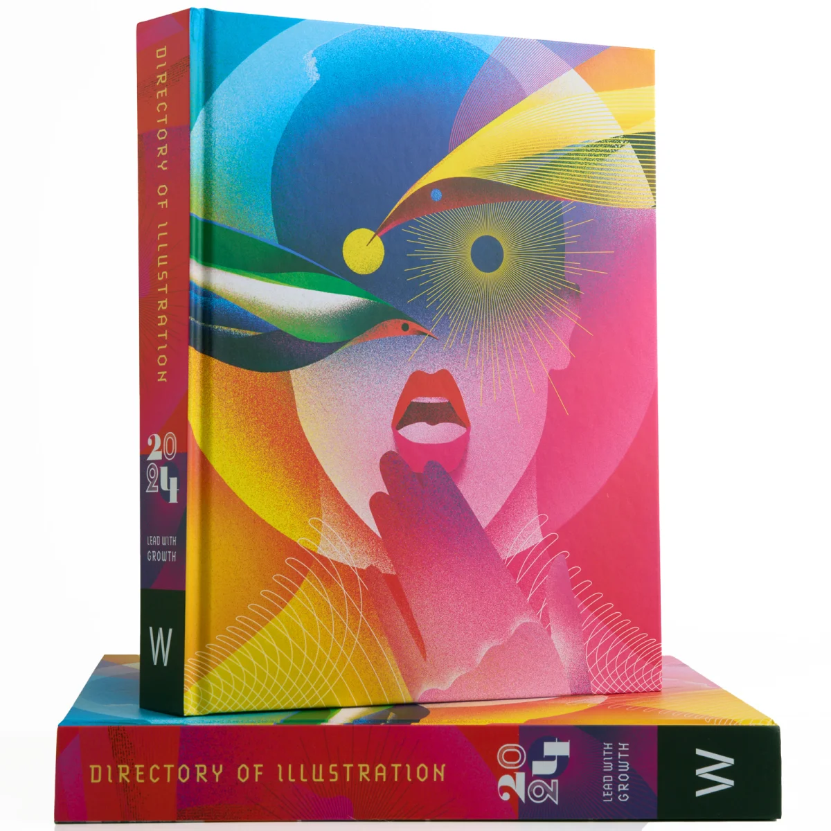 Stacked copies of the 2024 Directory of Illustration